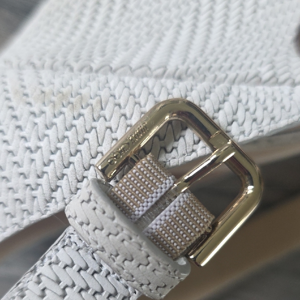 Jimmy Choo Cream Woven Leather Ankle-Strap Heels - Picture 4 of 10